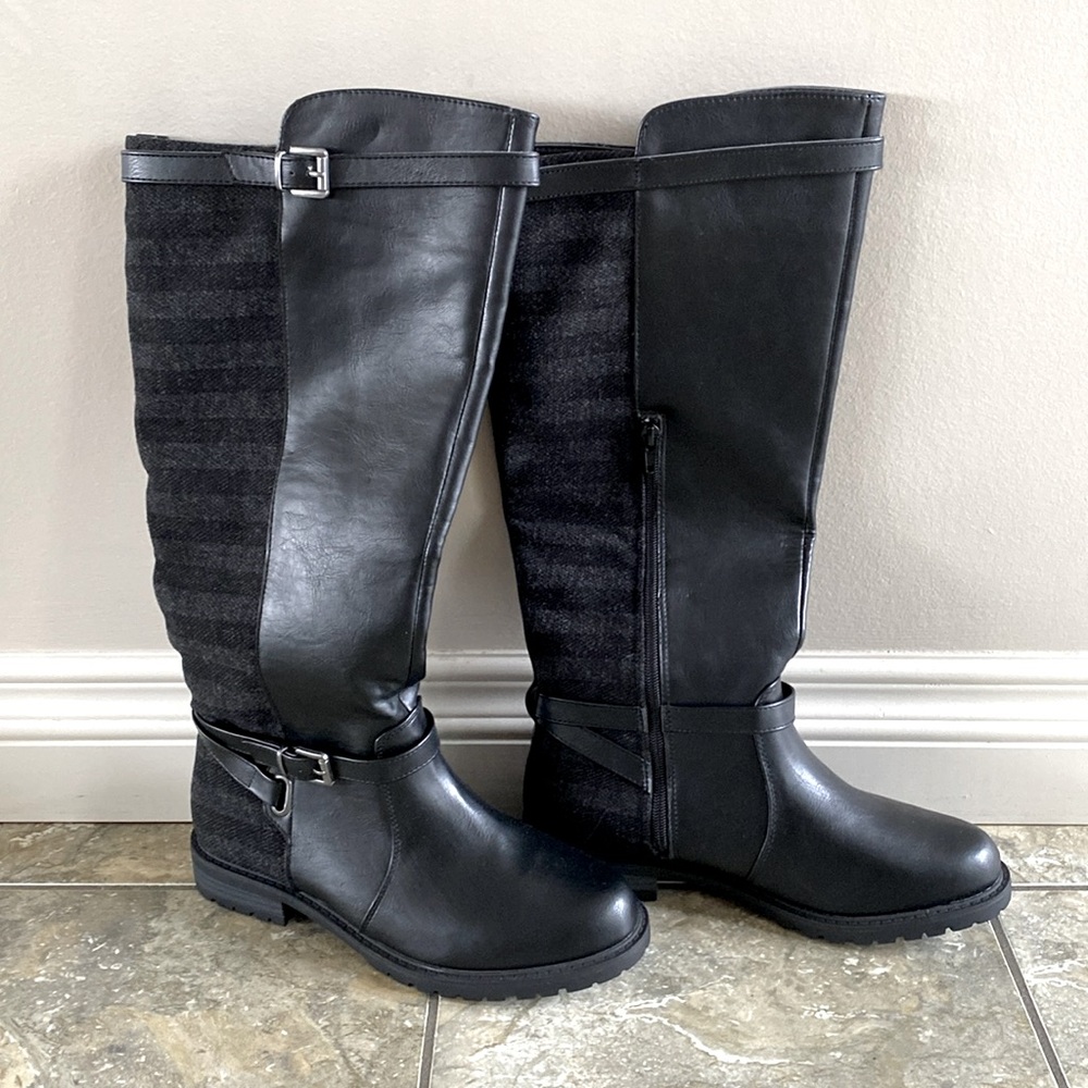 JustFab Black Riding Boots